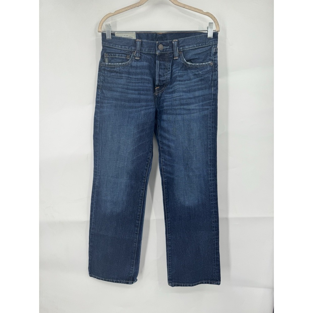 Abercrombie & Fitch The A&F Boot Jean Men 30/30 Blue Dark Wash Denim Button Fly